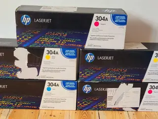 5 stk. HP 304A LaserJet tonerpatroner magenta, gul