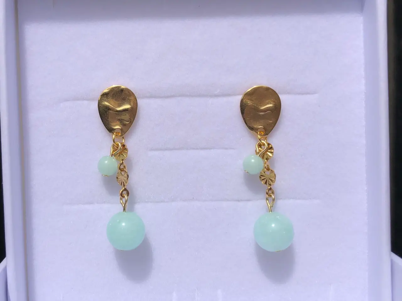 Billede 3 - 🏝️Friske sommer Ørestikker “Guld&Mint”