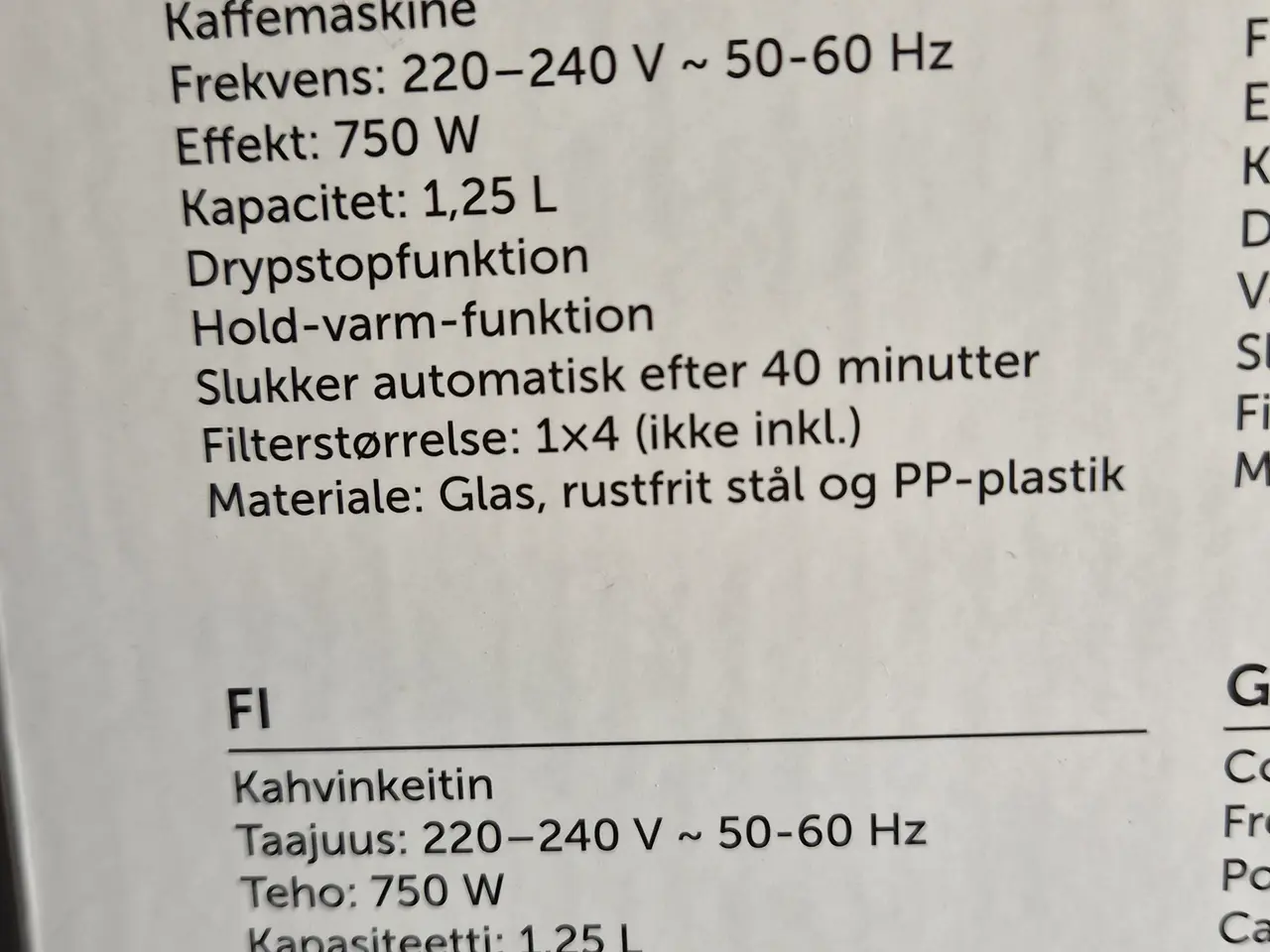 Billede 2 - Helt ny kaffemaskine 1,25 liter kande