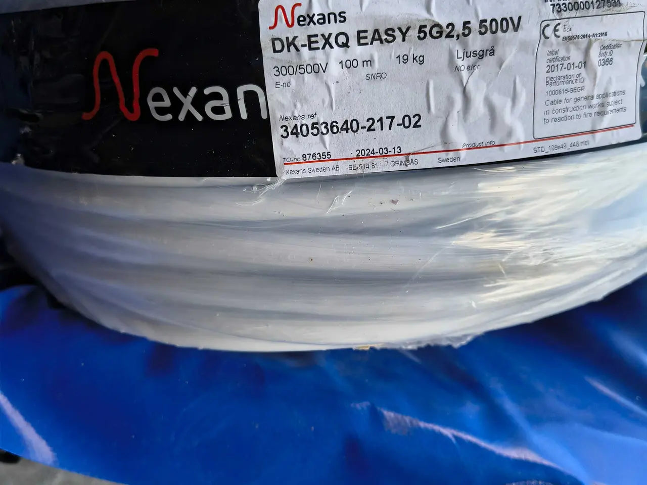 Billede 2 - 5x2,5 100m Nexans installationskabel