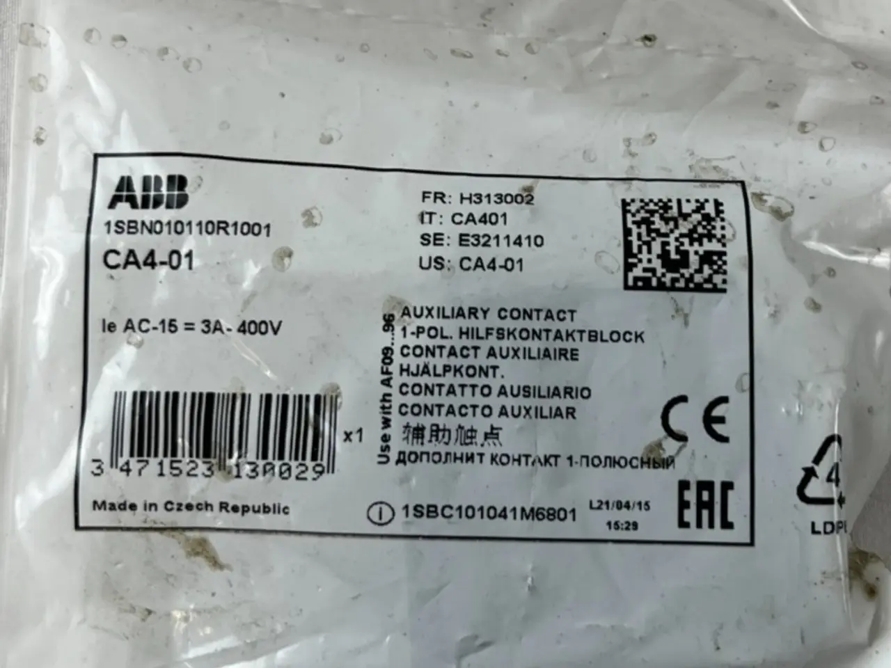 Billede 1 - ABB CA4-01 Auxiliary Contact Block 1SBN010110R1001