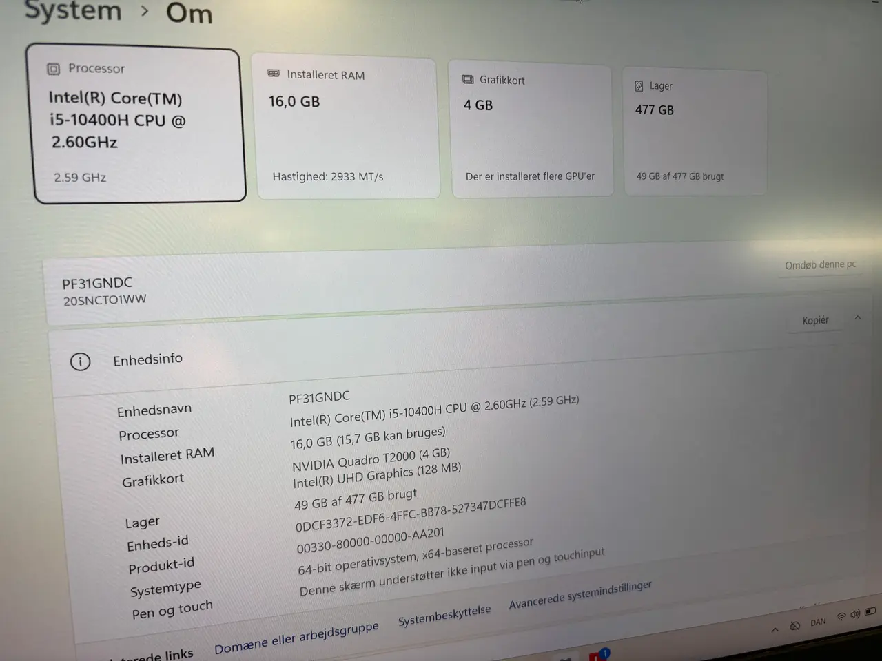 Billede 7 - Lenovo ThinkPad P17 Gen 1