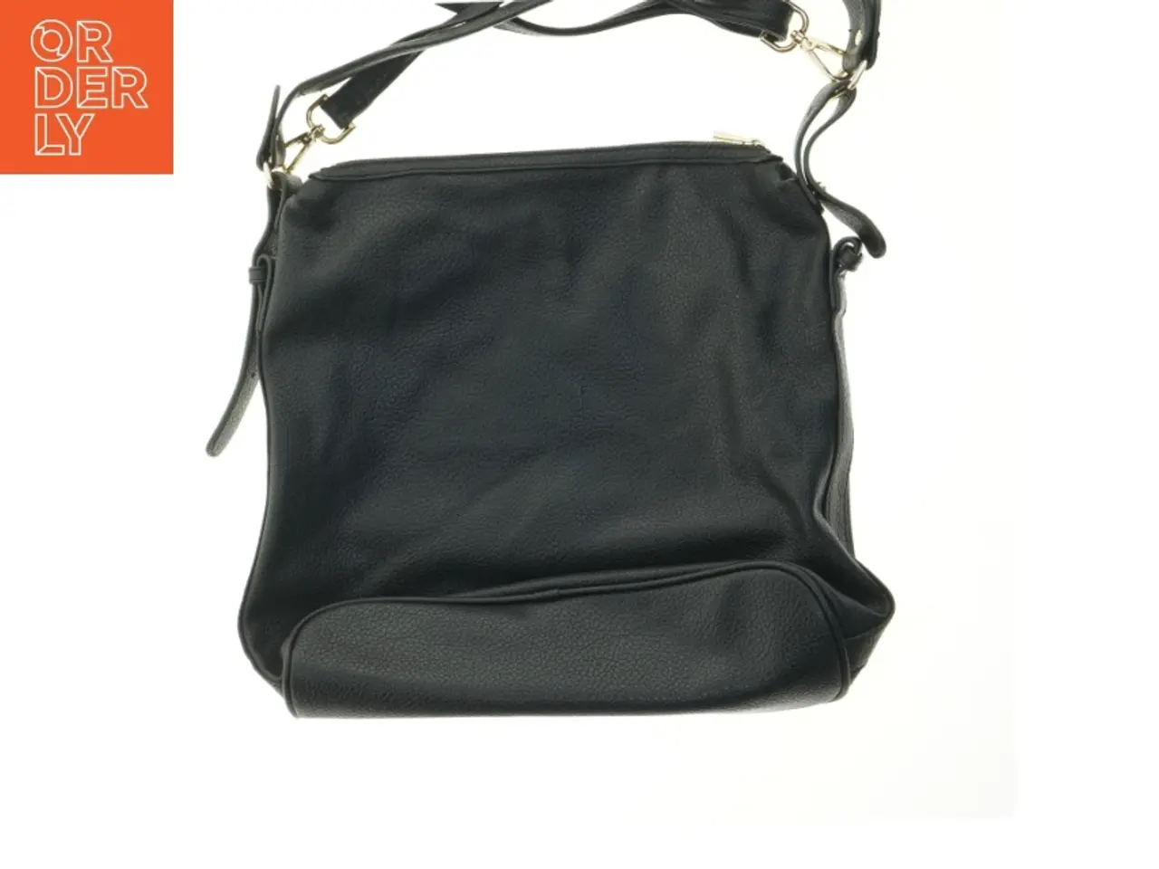 Billede 1 - Sort skind taske (str. 37x40 cm)