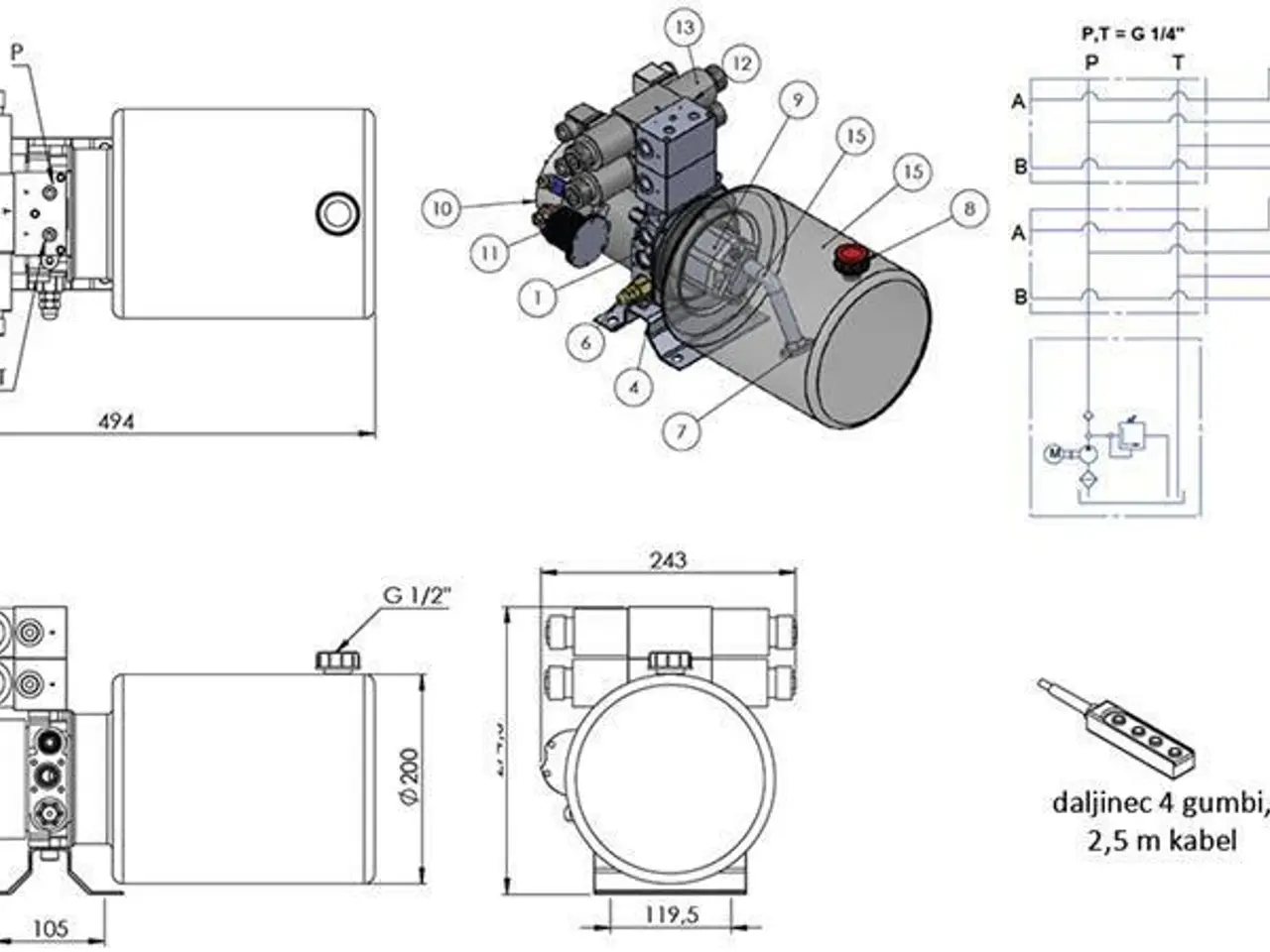 Billede 6 - MINI HYDRAULIKAGGREGAT 12V eller 24V - EV & DV