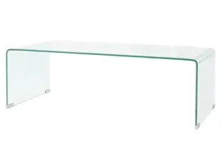 Sofabord 98x45x30 cm hærdet glas transparent