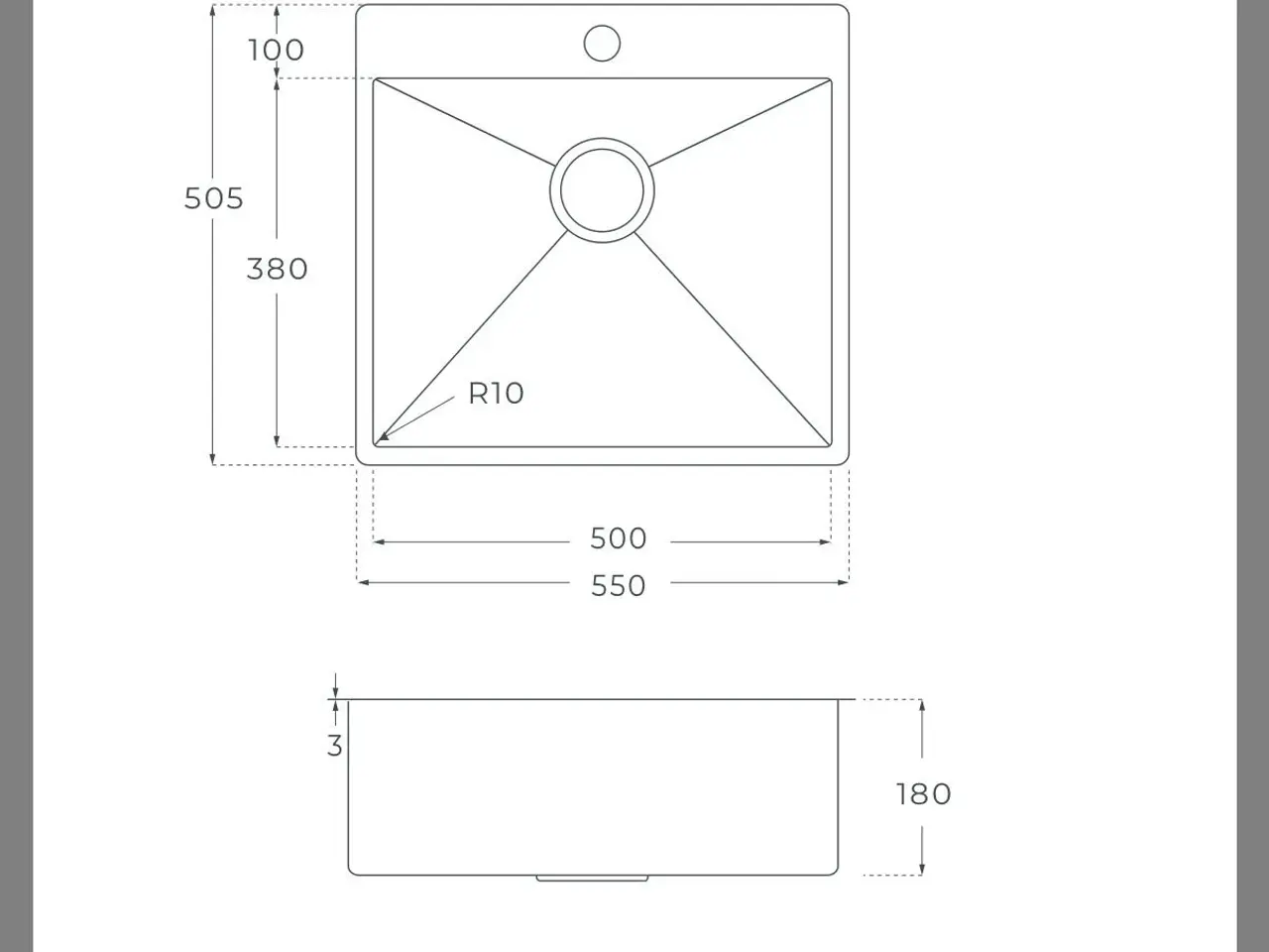 Billede 3 - Firkantet stålvask (3mm)