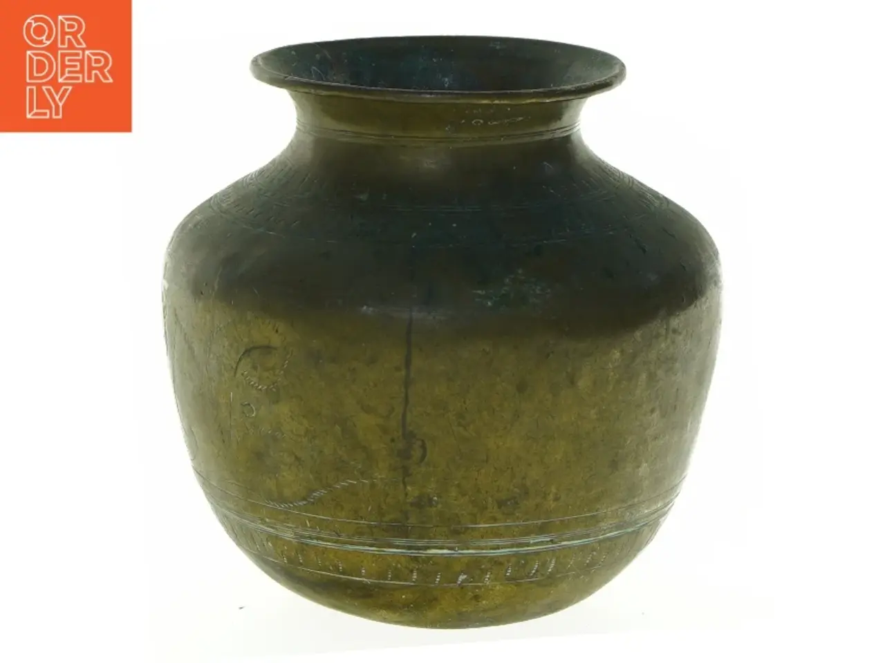 Billede 1 - Gammel messing vase (str. 13 x 13 cm)