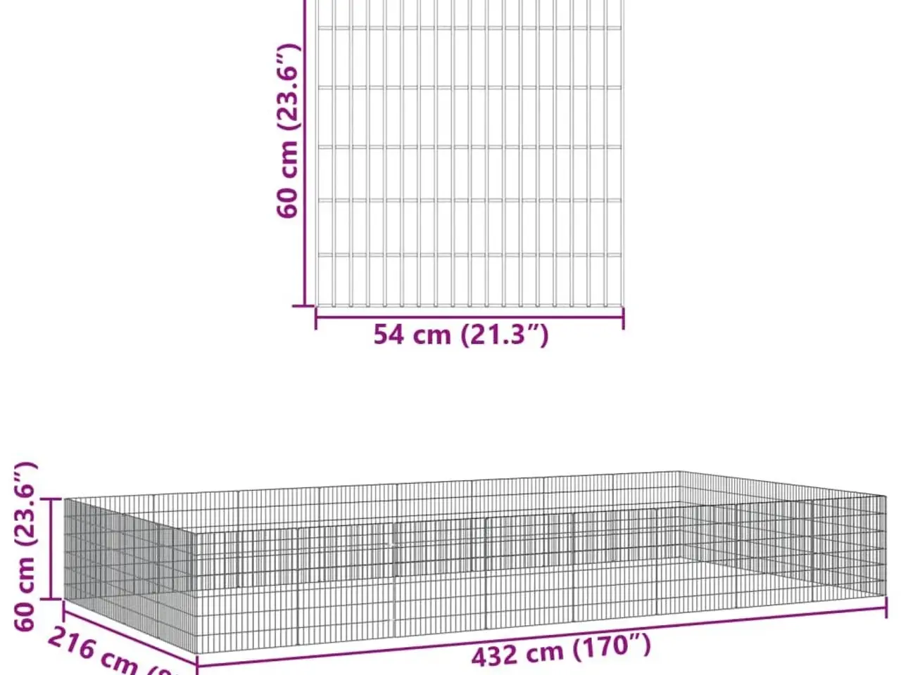 Billede 7 - Kæledyrsindhegning 54 × 60 cm - 24 paneler i galvaniseret jern