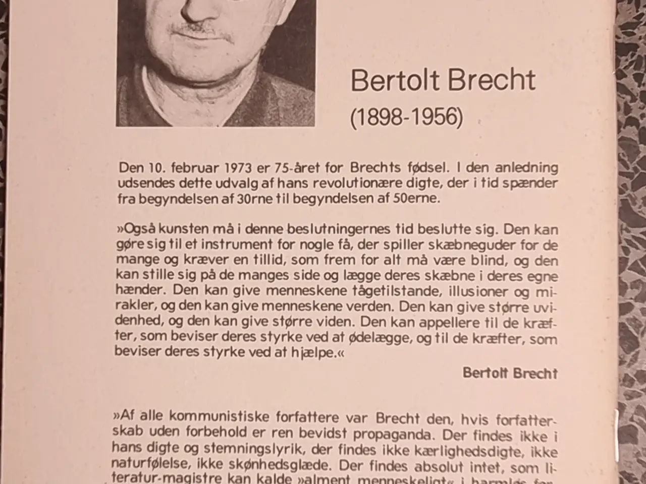 Billede 2 - Bertolt Brecht: Klassedigte