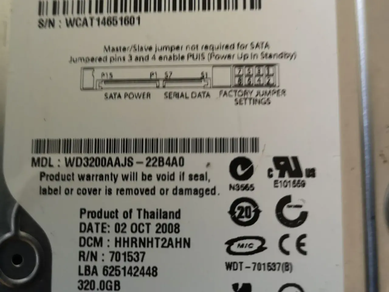 Billede 1 - 3.5" WD 320gb!