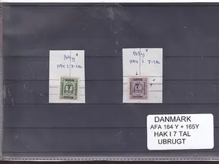 Danmark - AFA 164 Y + 165 Y - Hak i 7 Tal - Ubrugt