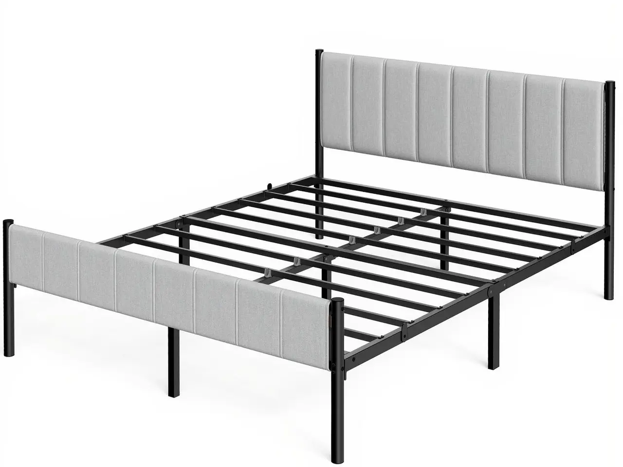 Billede 1 - Sengeramme 160 x 200 cm med polstret gavl - grå