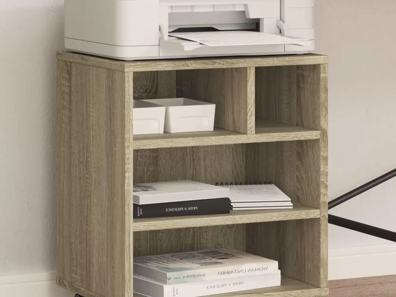 Billede 1 - Printerstativ med hjul 41×32×48 cm - sonoma-eg