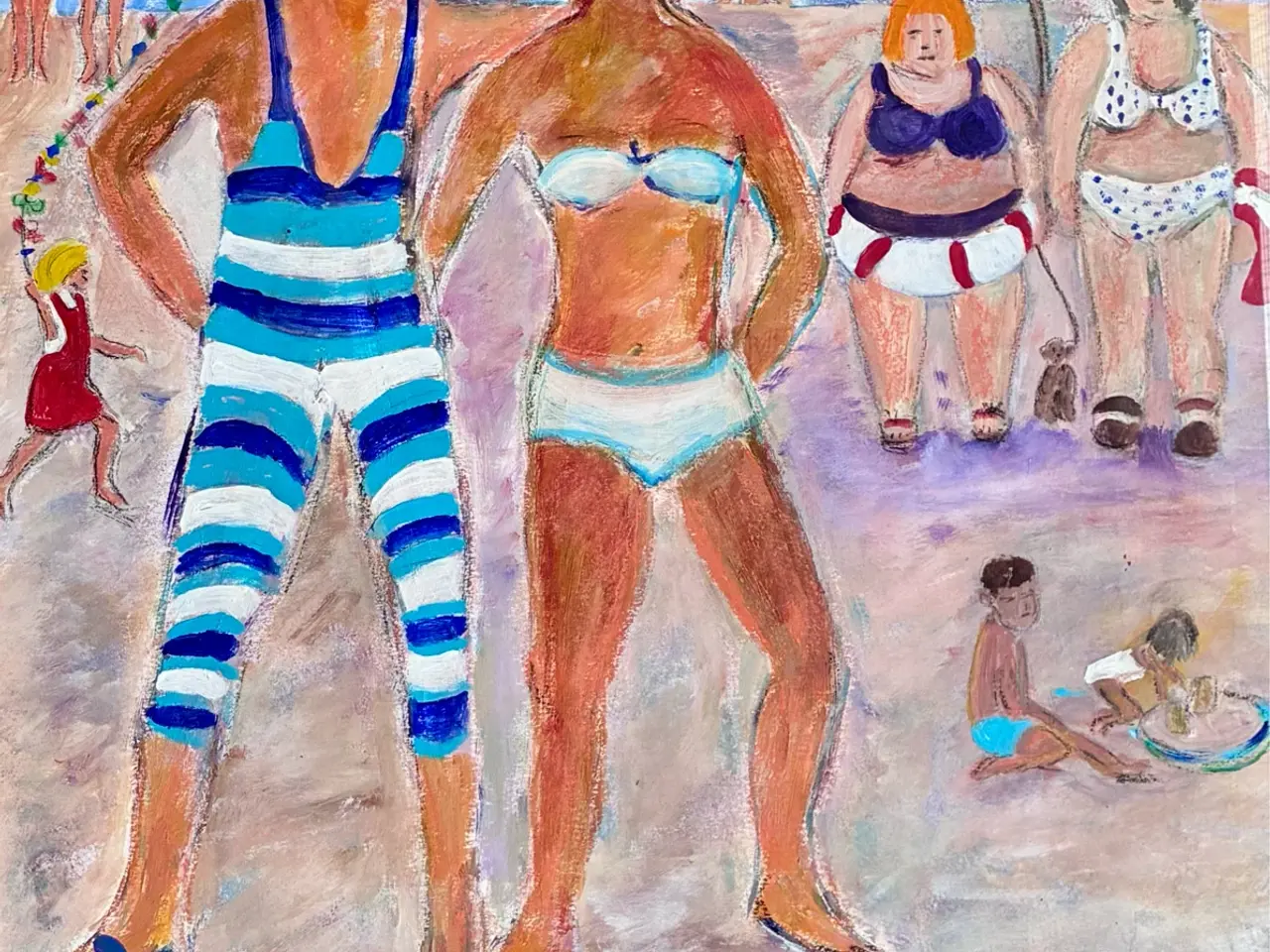 Billede 1 - Unikt og farverigt strandmaleri af Birthe Reindal