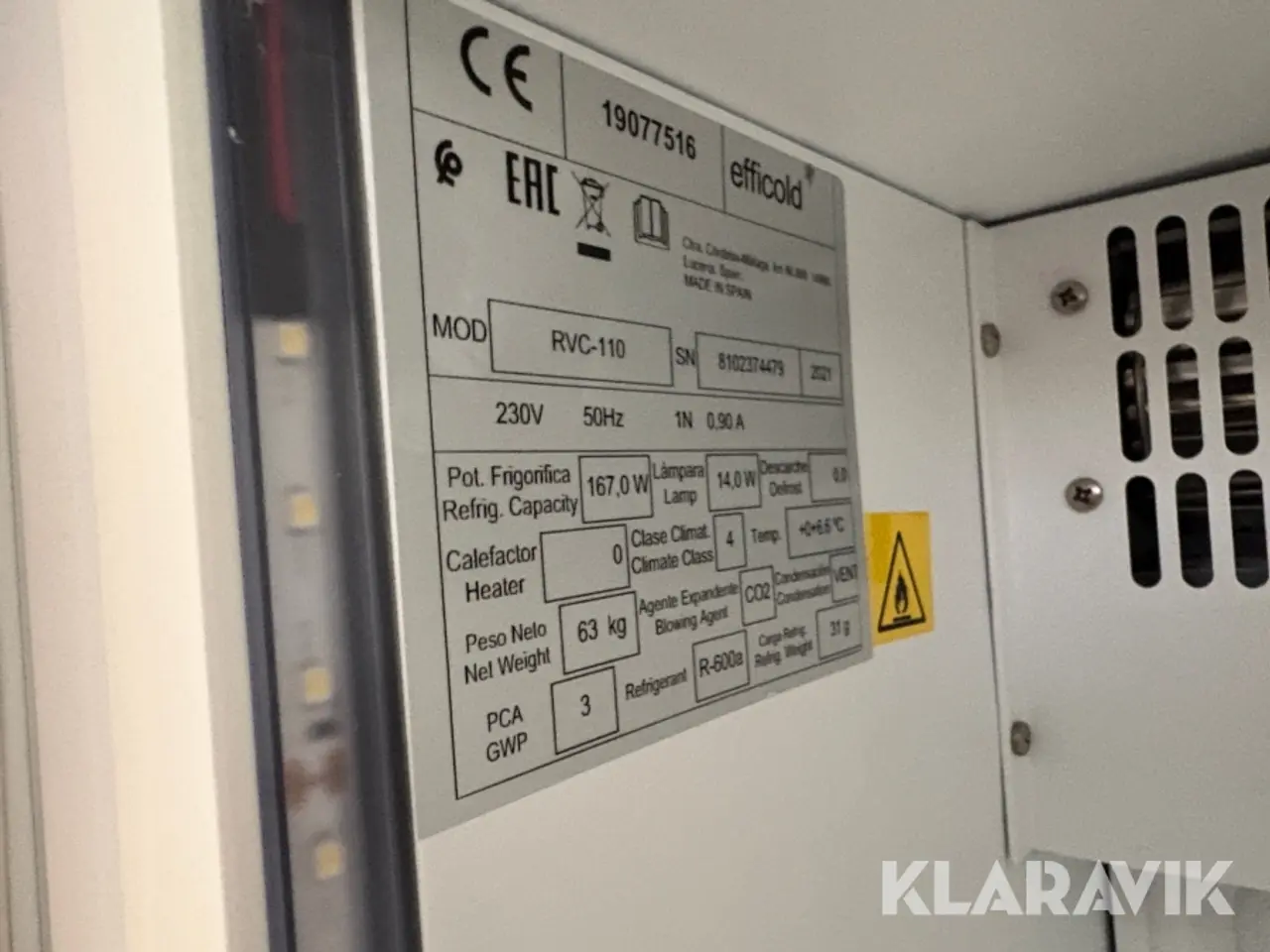 Billede 10 - Displaykøleskab Efficold RVC-110