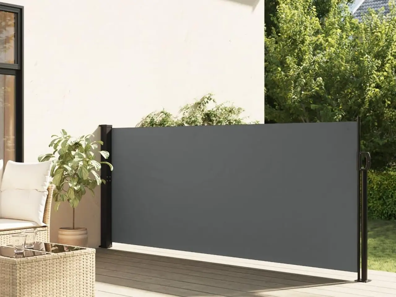 Billede 1 - Udtrækkelig sidemarkise - antracit 117 × 300 cm