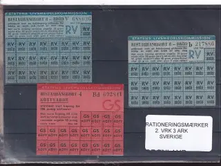 Rationeringsmærker - 2. Verdenskrig - Sverige