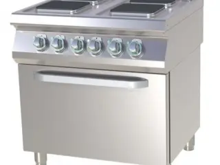Elektrisk komfur 4 plader firkantet