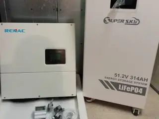 5kW inverter med 16kWh lithium batteri