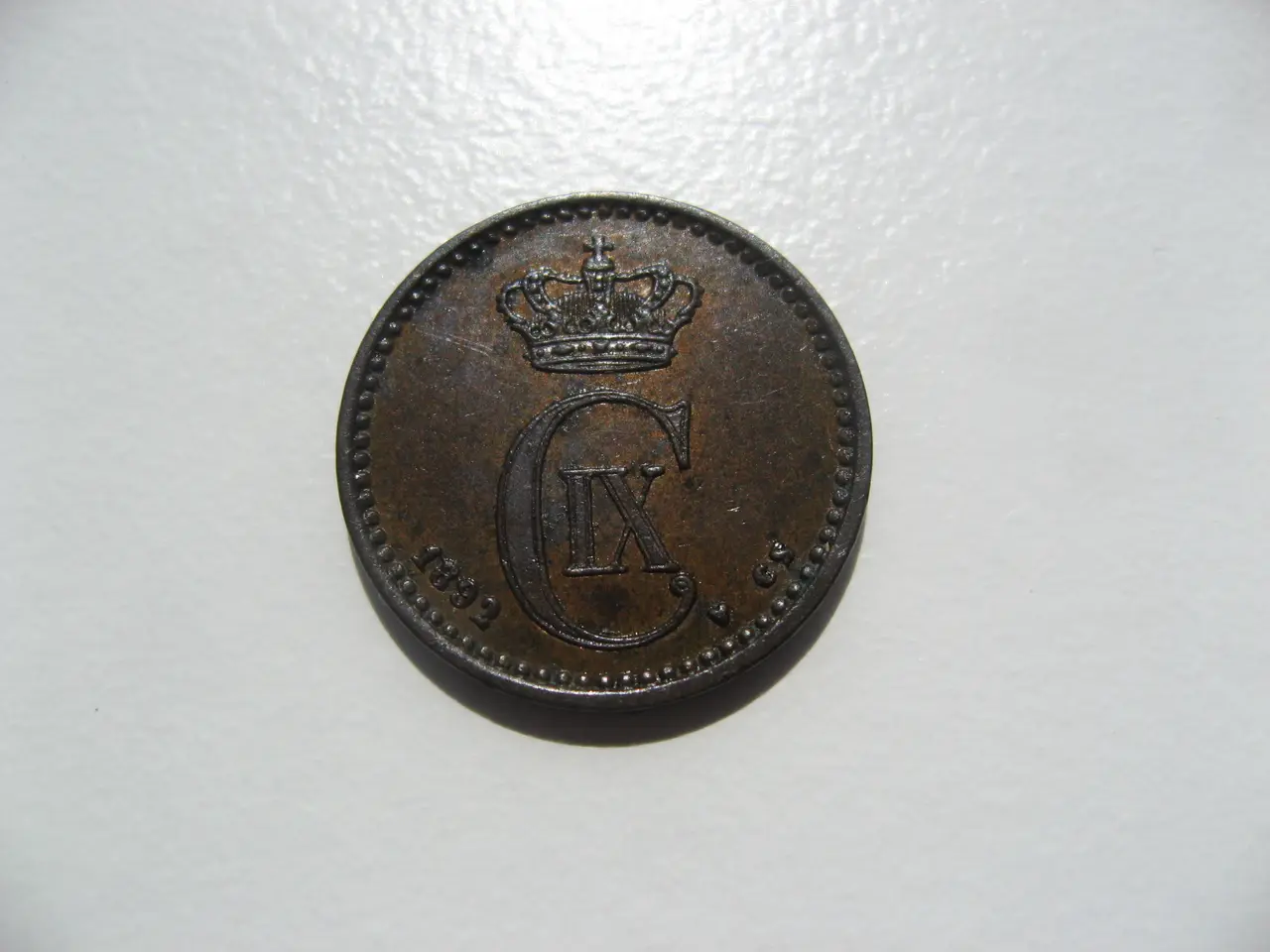 Billede 1 - Smuk/Særdeles Flot delfin 1 øre 1892, den svære