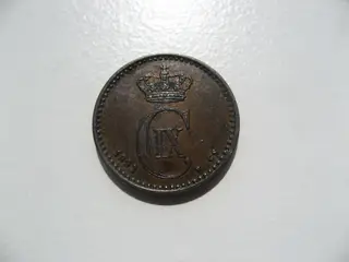 Smuk/Særdeles Flot delfin 1 øre 1892, den svære
