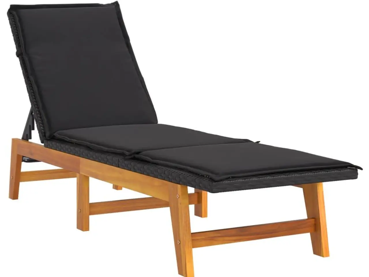 Billede 2 - Liggestol med hynde polyrattan og massivt akacietræ