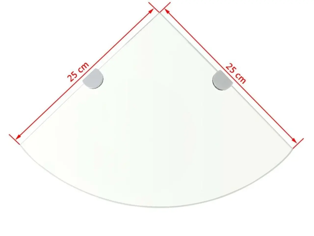 Billede 6 - Hjørnehylde med krombeslag i klart glas 25 x 25 cm