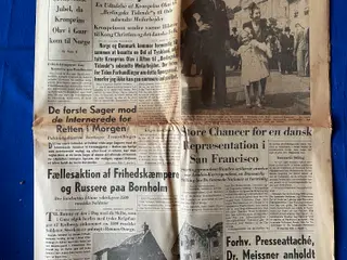 Avis - Berlingske Tidende - 14. Maj 1945 - Forhandlinger om Dansk/Norsk besættelse af Tyskland ?