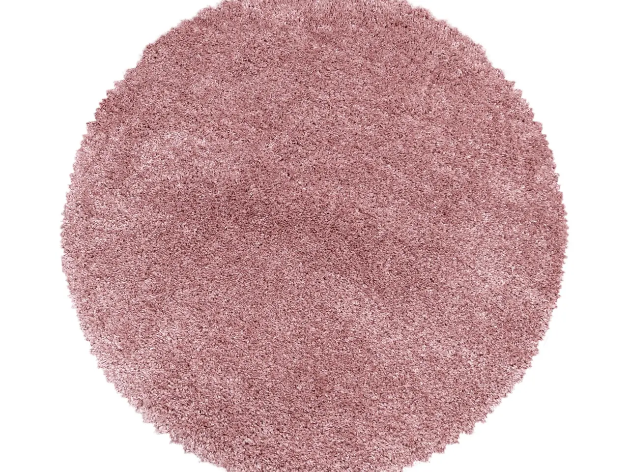 Billede 1 - FLUFFY rundt shaggy tæppe rosa - 80 x 80 cm