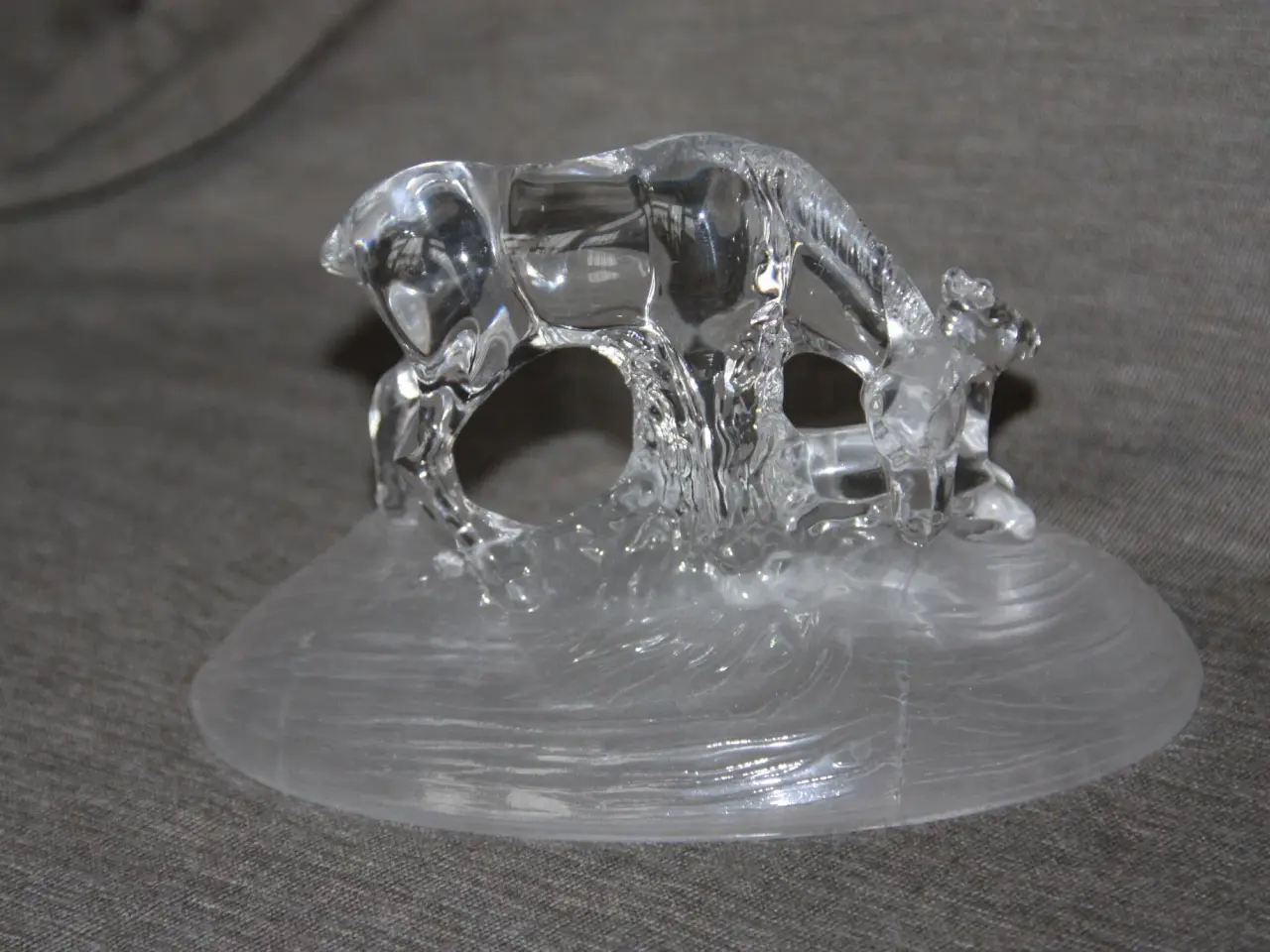 Billede 1 - Glasfigur som forestiller hest med føl
