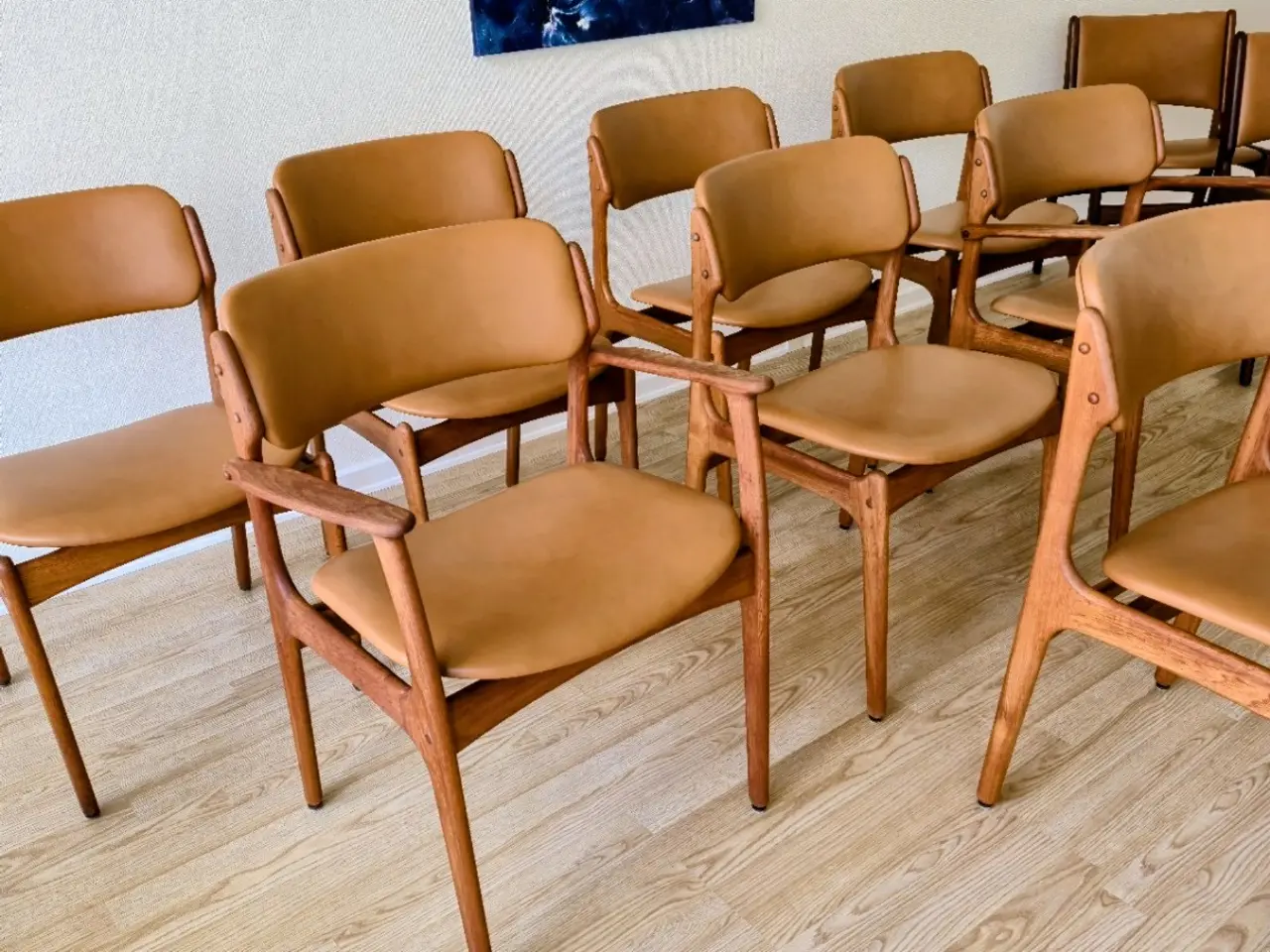 Billede 4 - Nypolstrede Erik Buch teak armstole