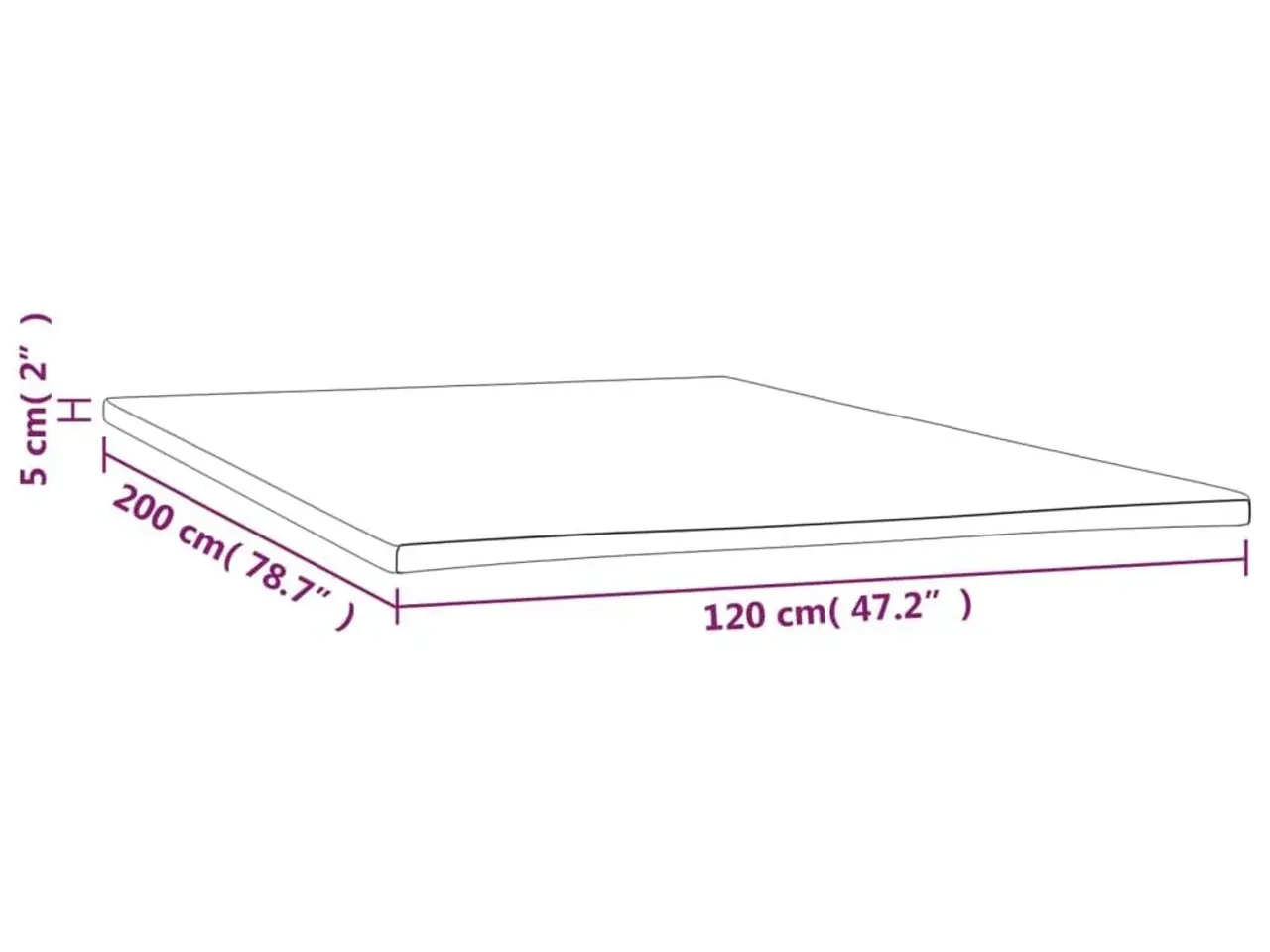Billede 7 - Topmadras 120×200×5 cm - skum, hvid