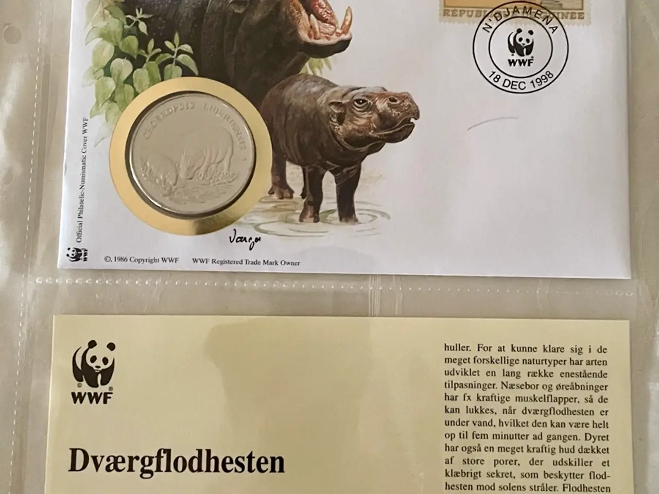 Billede 15 - 12 WWF møntbreve i samlemappe (sæt 2)