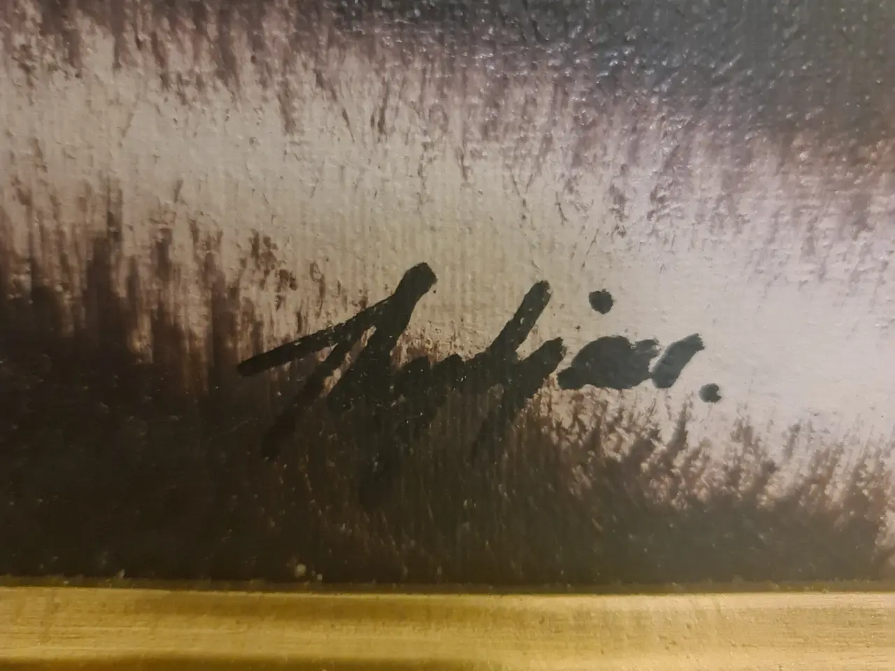 Billede 2 - Signeret maleri med skønt skov motiv.