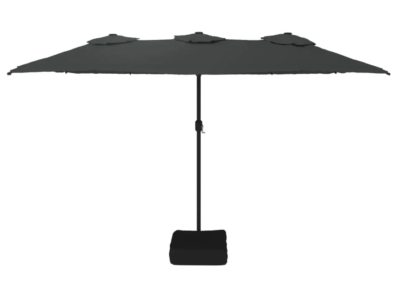 Billede 3 - Parasol m. dobbelt parasoldug 449x265 cm antracitgrå
