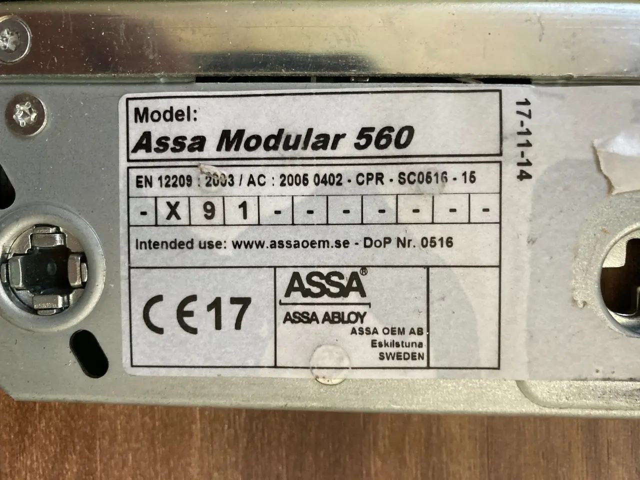 Billede 1 - Assa Abloy Modular 560 Double latch lock med L: