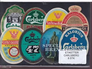 Øl og Sodavands Etiketter - Carlsberg - 8 Stk.