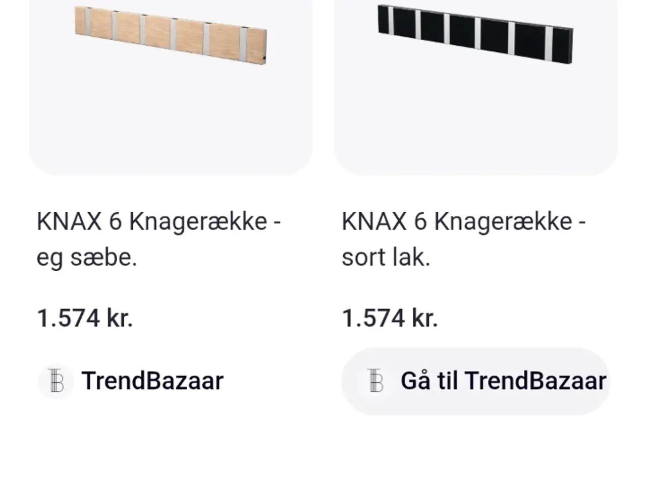 Billede 3 - KNAX knagerække med 6 knager
