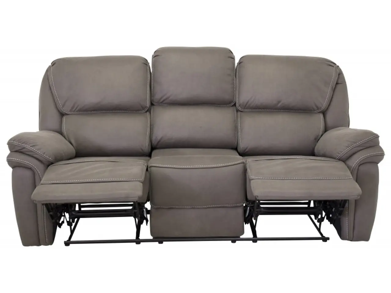 Billede 5 - Christopher 3 pers Recliner Sofa - Grå Ruskindsblød mikrofiber