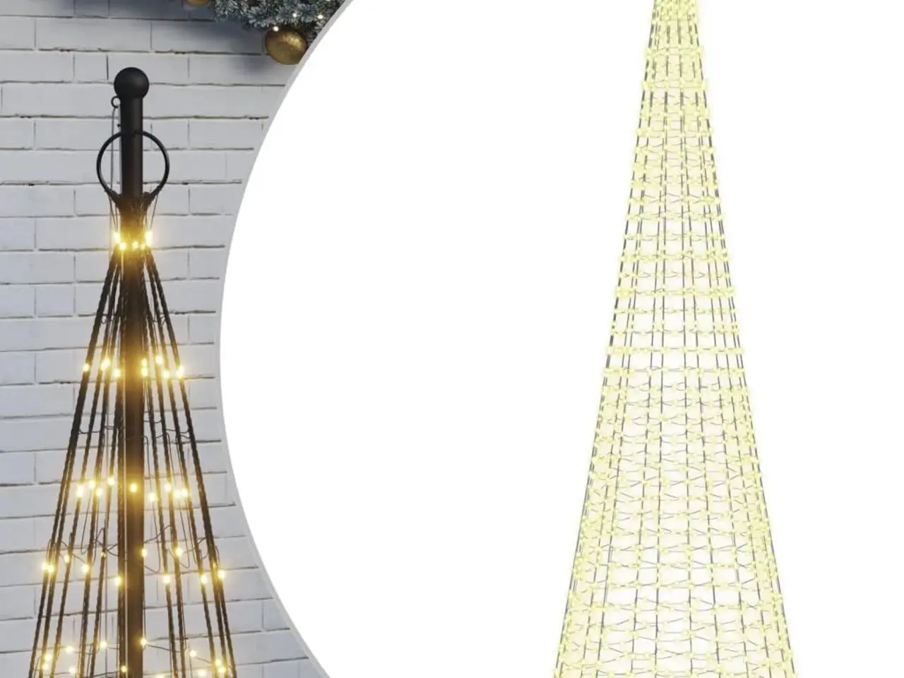 Billede 2 - LED-juletræ til flagstang - 1534 LED, 500 cm, varm hvid
