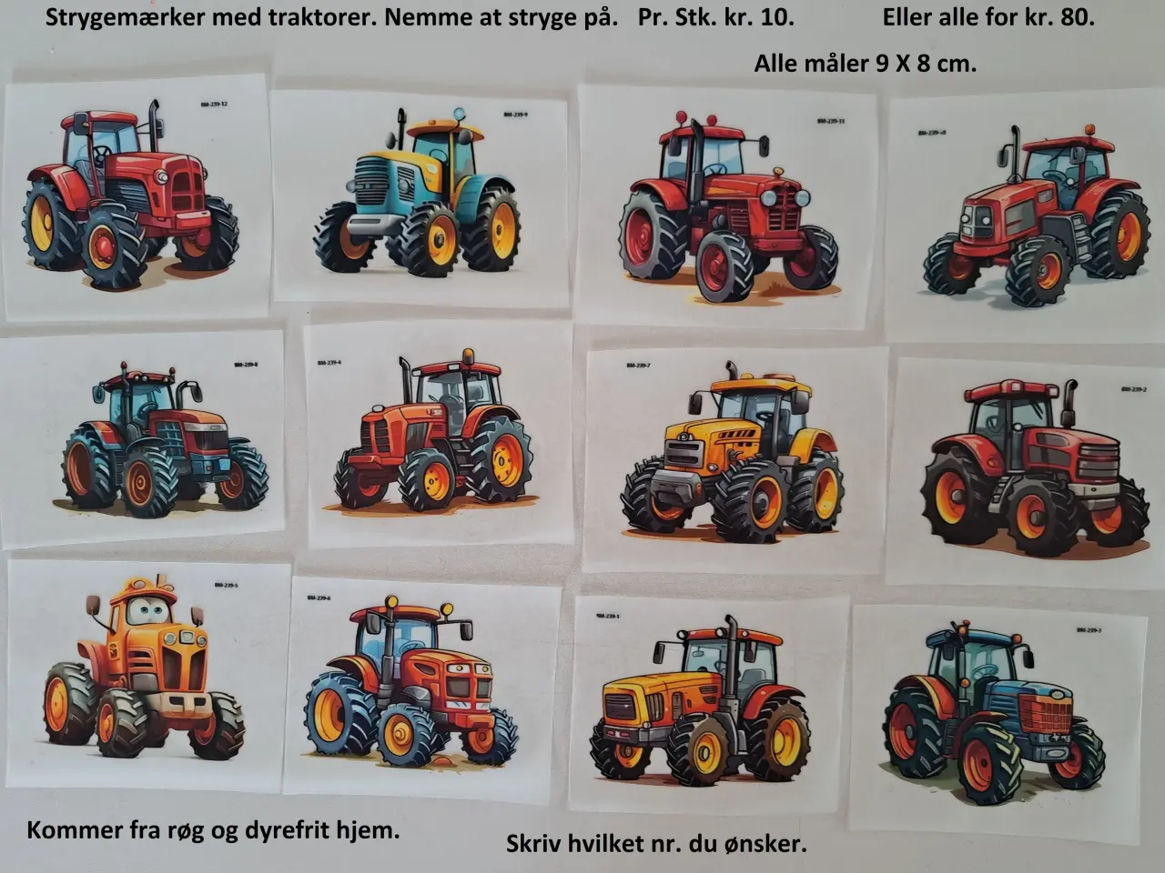 Billede 2 - Strygemærker med traktor, lasbiler m.m. og dyr. 