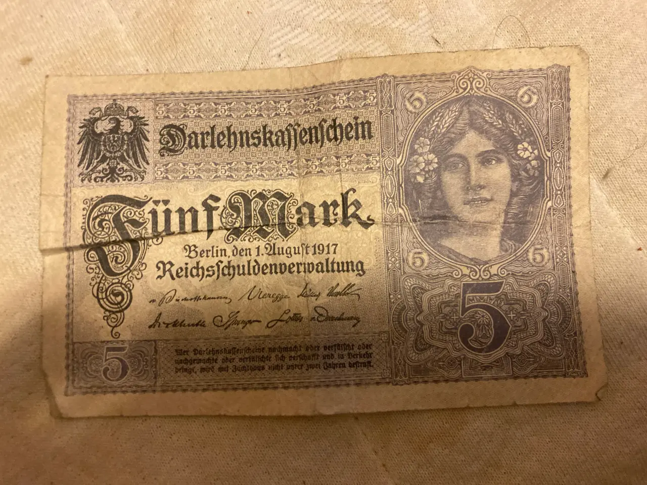 Billede 2 - 5 tyske mark fra 1917
