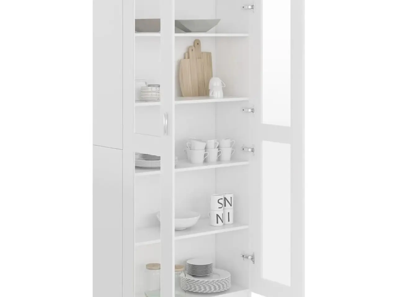 Billede 4 - Vitrineskab 82,5x30,5x185 cm konstrueret træ hvid