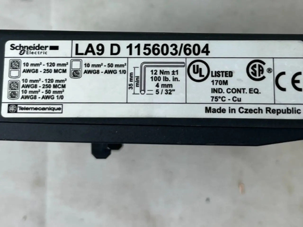 Billede 1 - Schneider LA9D115603/604 Terminal Cover