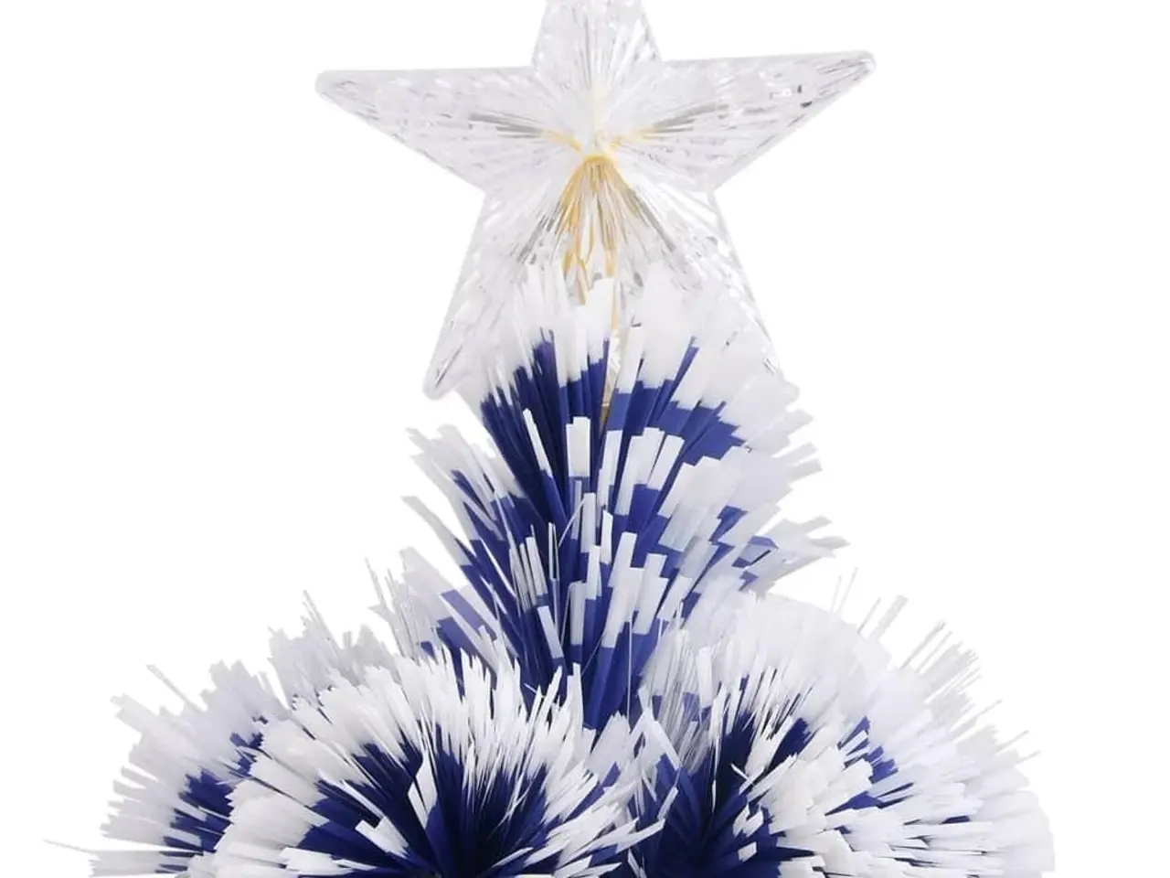 Billede 7 - Kunstigt juletræ med lys 64 cm - fiberoptisk, hvid/blå