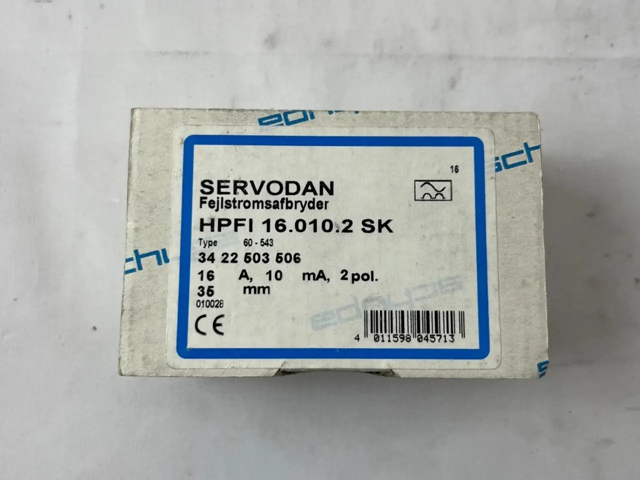 Billede 3 - Servodan HPFI 16.010.2 SK 16A 10mA RCD Residual