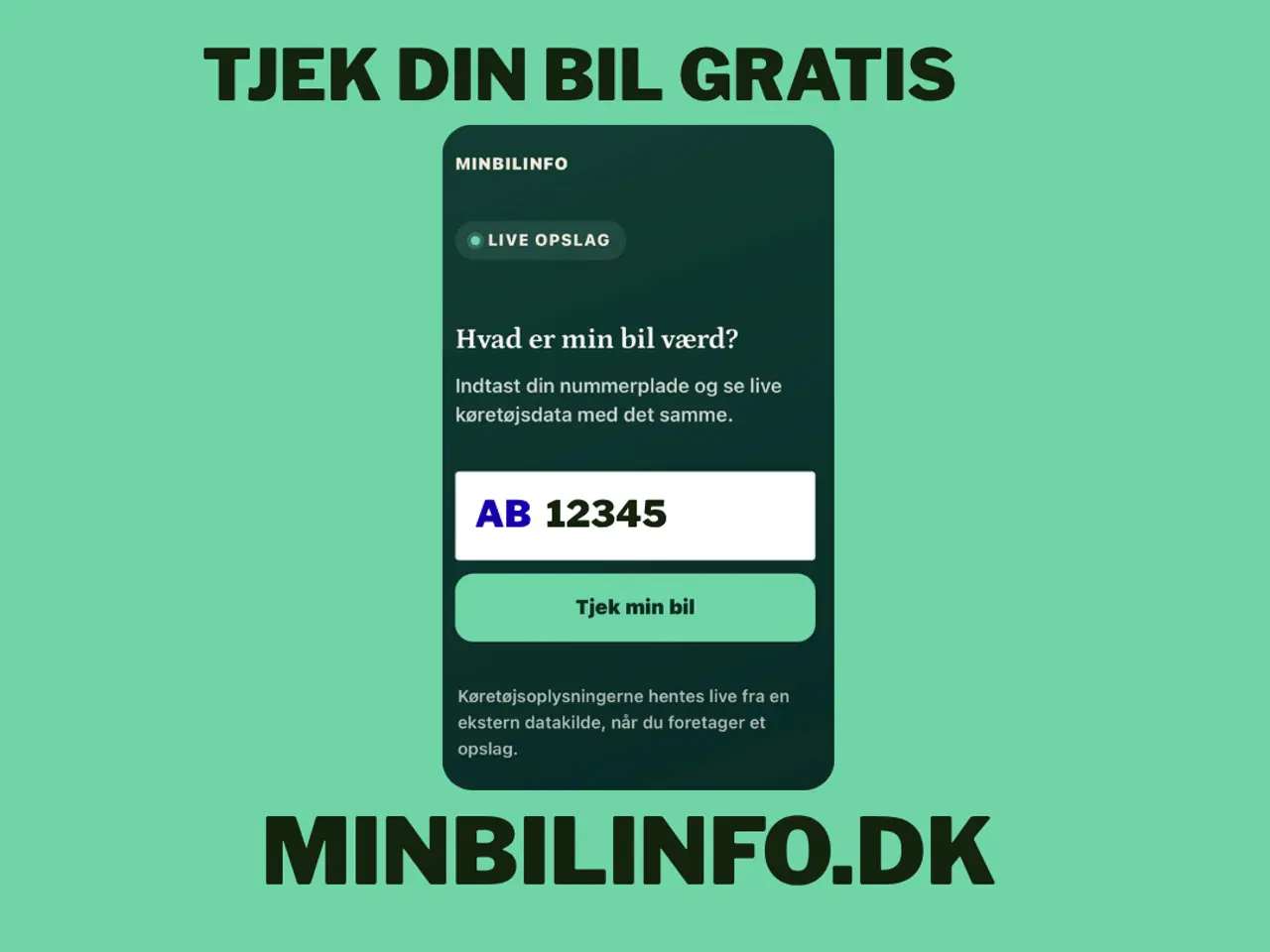 Billede 1 - Gratis tjek af din bil – MINBILINFO.DK