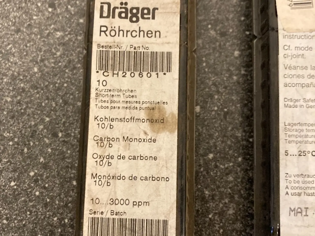 Billede 9 - parti of 5 x 10 Dräger Carbon Monoxide (CO) Test –