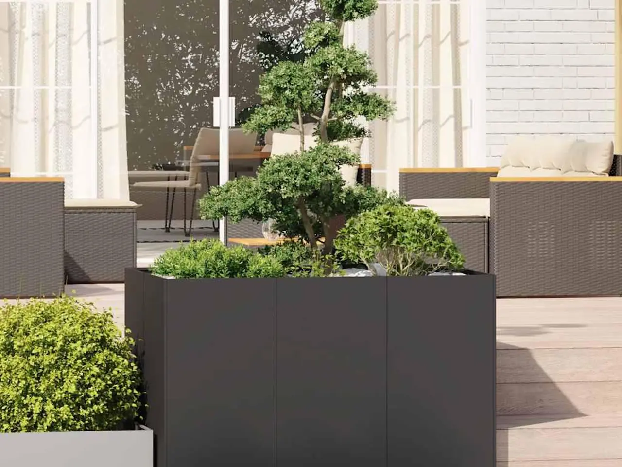 Billede 3 - Plantekasse 120x80x80 cm stål sort