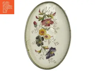 Glasfad med blomstermotiv (str. 13 cm x 19 cm)